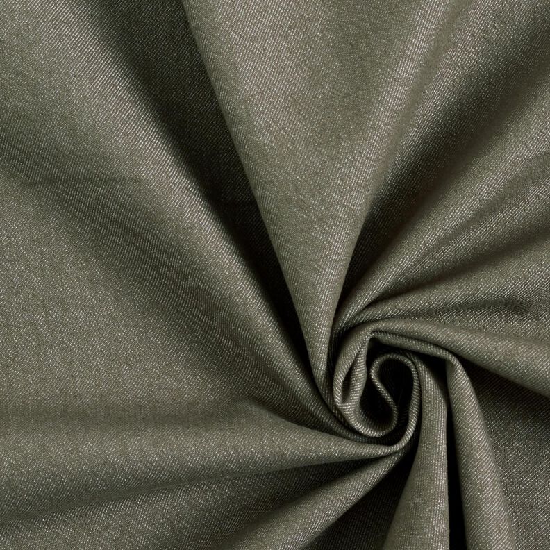 Denim de coton stretch mélangé moyen – gris pierre,  image number 1