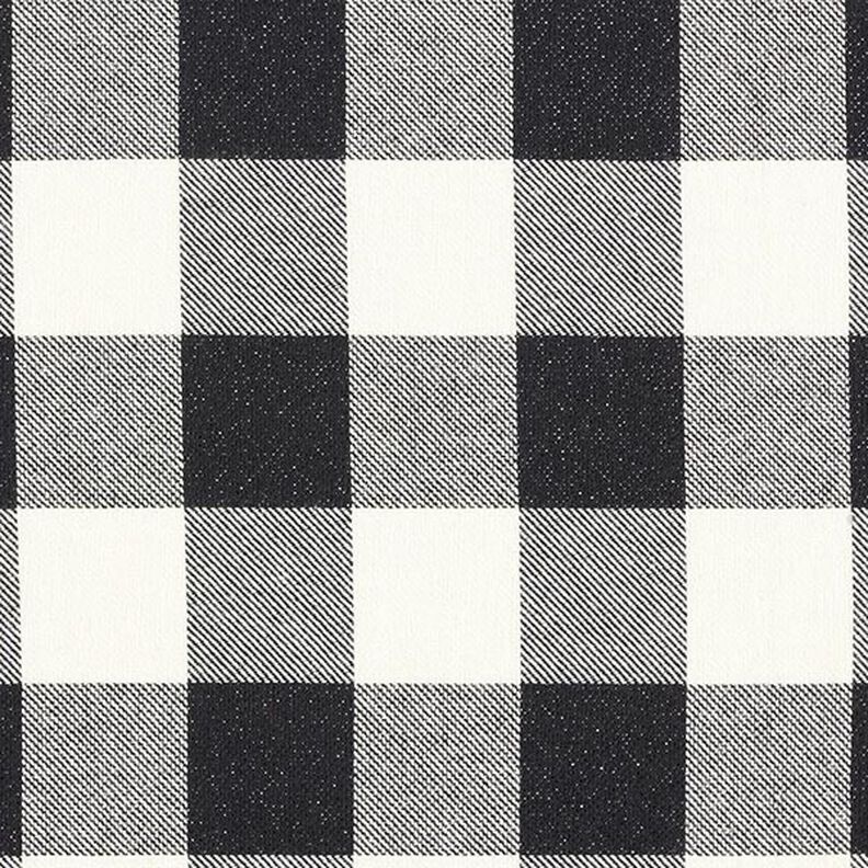 Tissu en coton Carreaux lurex – noir/blanc,  image number 1