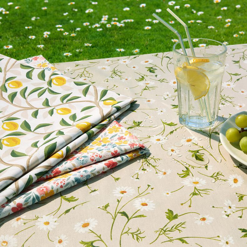 Coton enduit Peintures de citrons – blanc/jaune citron,  image number 7
