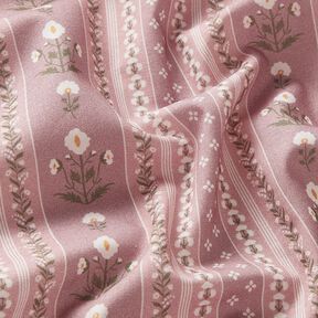 Tissu en coton Popeline guirlandes de fleurs – vieux rose/écru, 