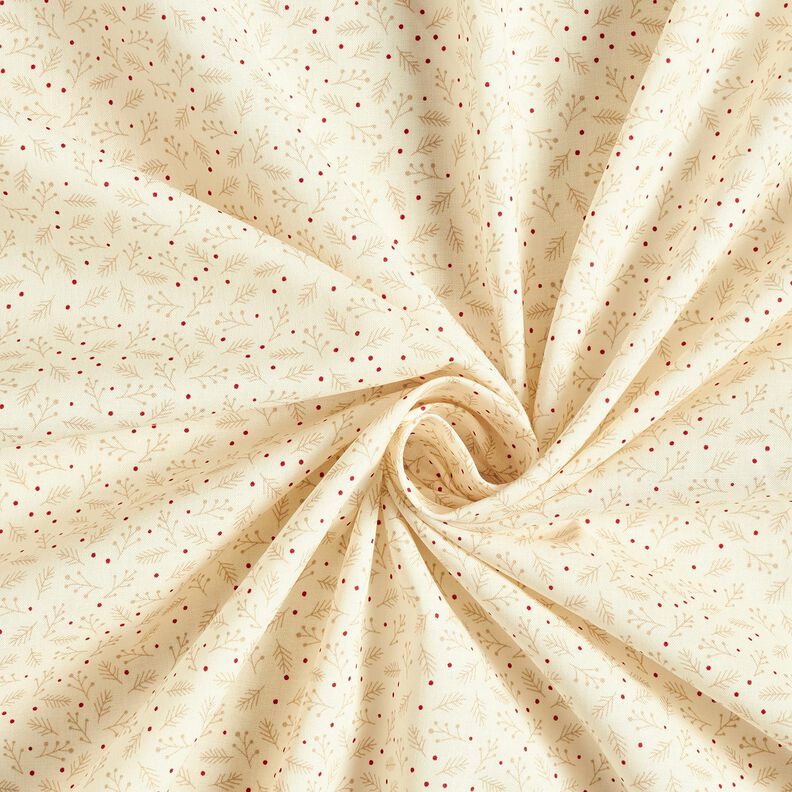 Tissu en coton Popeline Branches festives – crème, image number 3