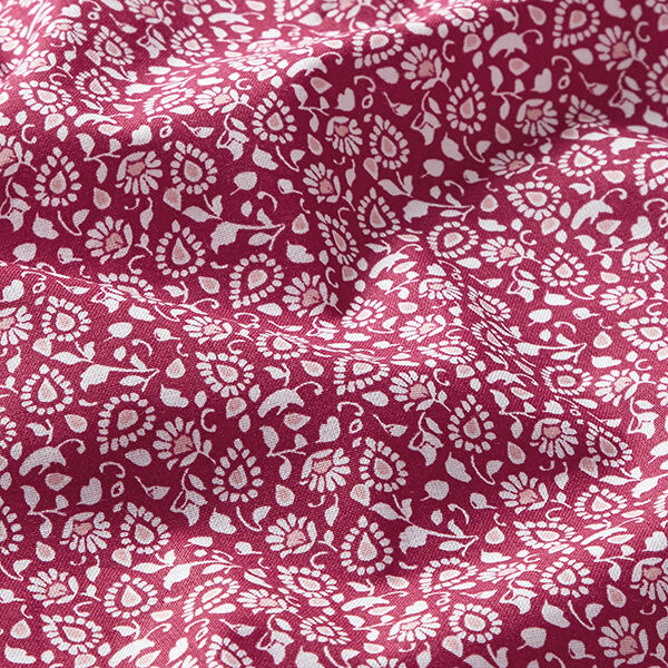 Tissu en coton Cretonne Paisley – rouge bordeaux,  image number 2