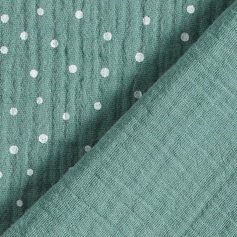 Tissu double gaze de coton Petits points – roseau/blanc,  image number 4