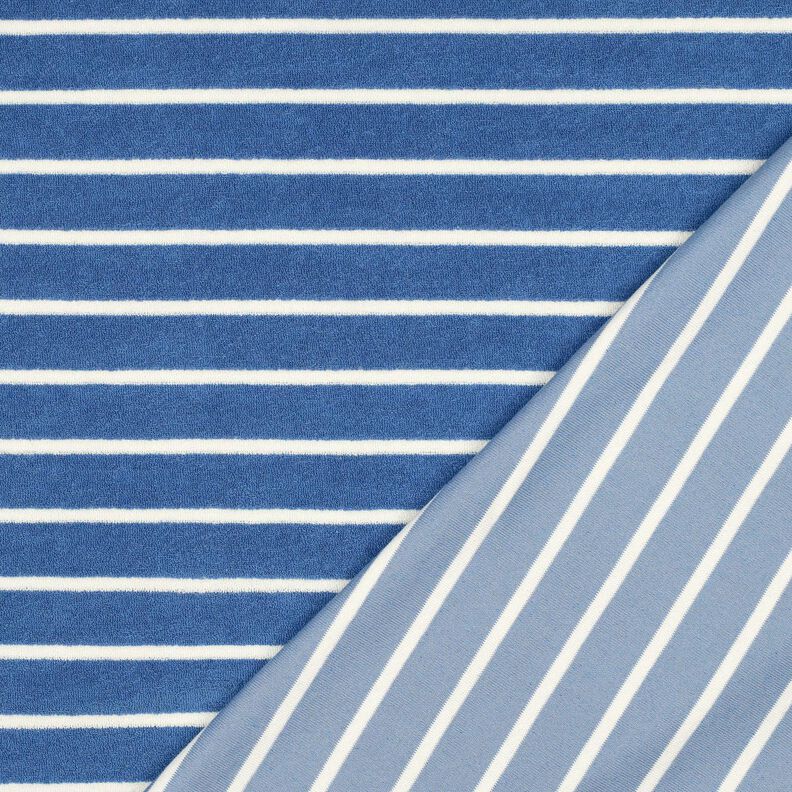 Jersey éponge rayures – bleu brillant/ivoire,  image number 4