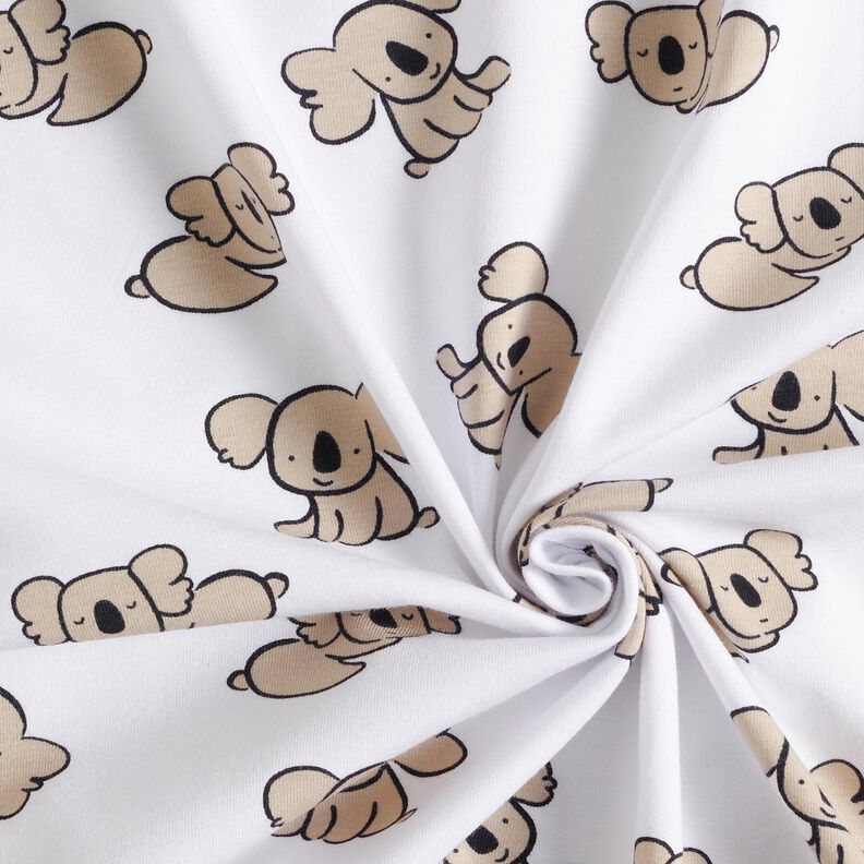 GOTS Jersey coton Koala | Poppy Fabrics – blanc/amande,  image number 3
