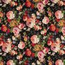 Tissu de décoration Gobelin bouquets de fleurs – noir/terre cuite,  thumbnail number 1