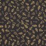 Tissu en coton Cretonne sapins élégants – noir/or,  thumbnail number 1