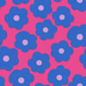 Popeline coton Big Flower | Nerida Hansen – rose intense/bleu jean,  thumbnail number 1