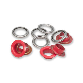 Œillets avec rondelles [20 unités | Ø 11 mm] | Prym – rouge/argent métallisé, 