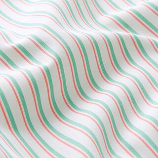 Tissu en coton à rayures irrégulières – vert/blanc, 