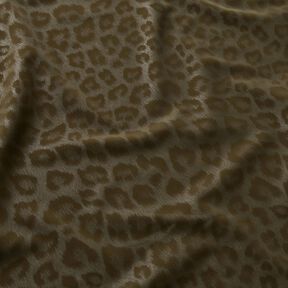 Tissu pour pantalon gratté enduit avec imprimé léopard – kaki, 