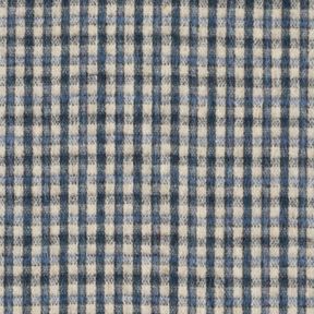 Tissu pour manteau en laine mélangée à petits carreaux – beige/bleu, 