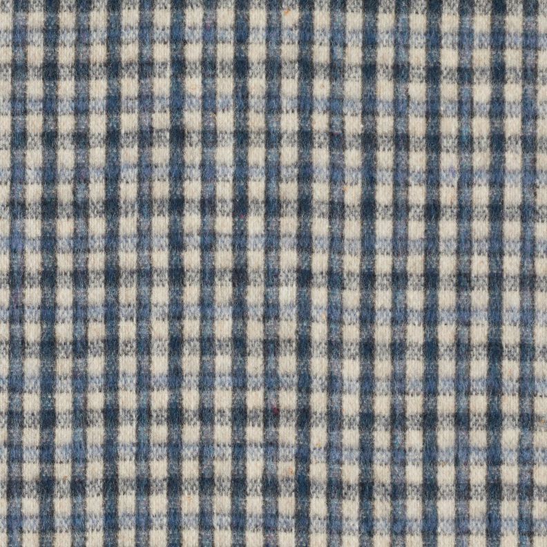 Tissu pour manteau en laine mélangée à petits carreaux – beige/bleu, image number 1