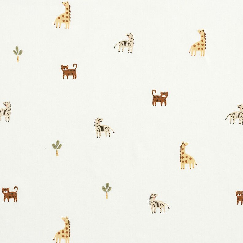 Jersey coton petits animaux des steppes &ndash; blanc,  image number 1