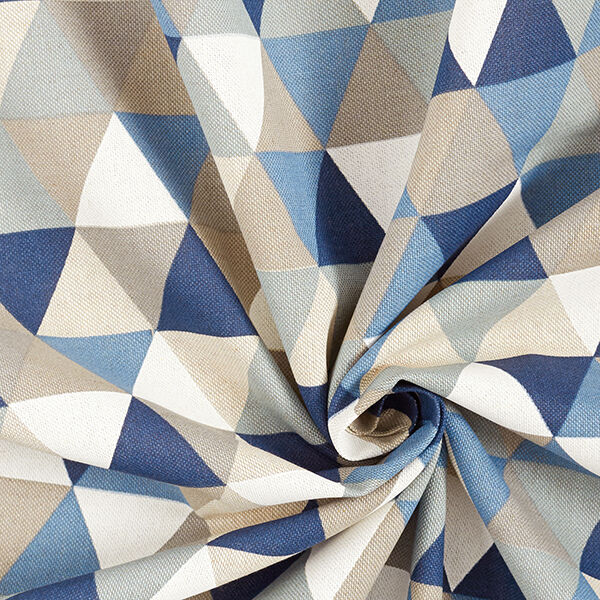 Tissu de décoration Semi-panama Triangles – bleu,  image number 3