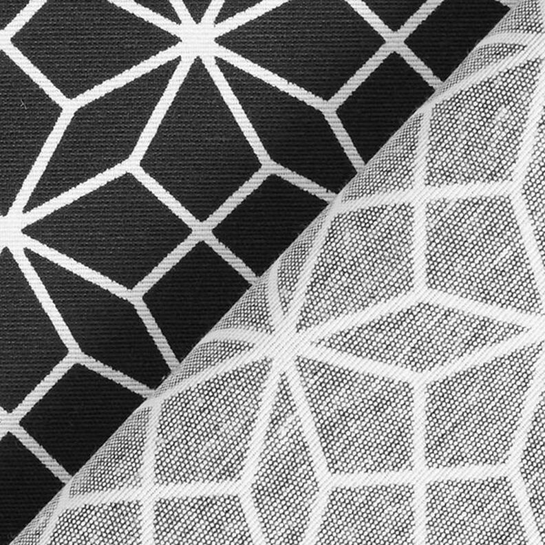 Tissu de décoration Canvas Kaléidoscope – noir/blanc,  image number 4