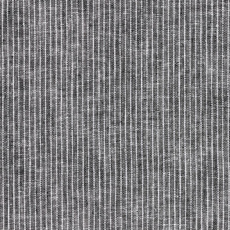 Mélange lin coton rayures étroites – noir/blanc,  image number 1