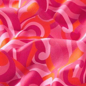 Tissus pour maillot de bain Boucles abstraites – rose intense/orange, 