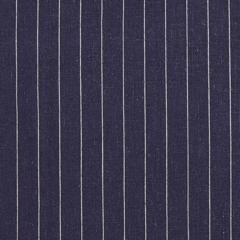 Viscose et lin mélangés à larges rayures – bleu marine,  image number 1