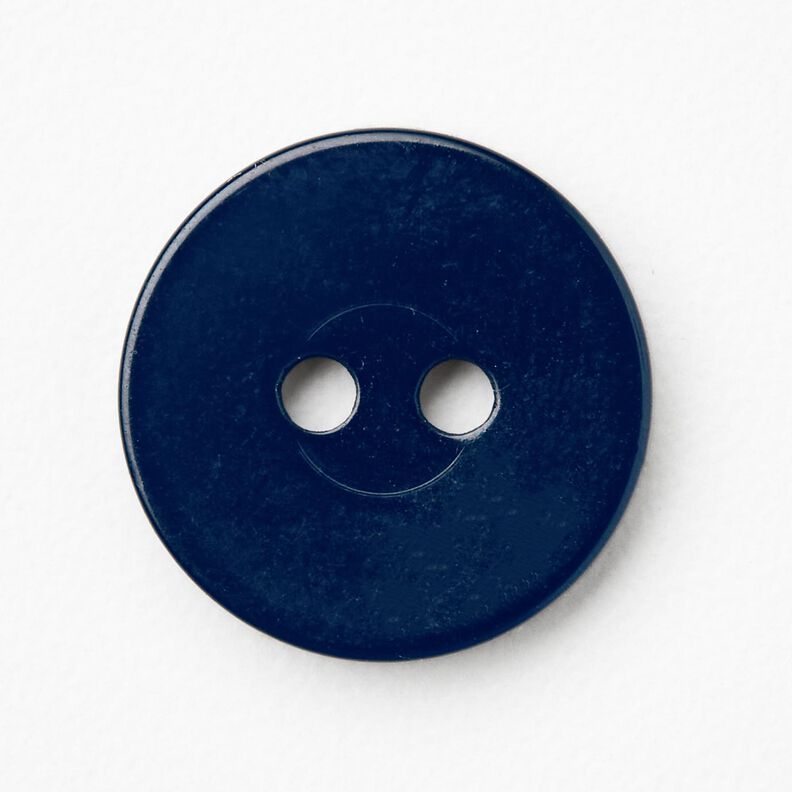 Bouton 2 trous brillant [Ø 15 mm] – bleu nuit,  image number 1