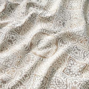 Tissu de décoration Jacquard carreaux élégants – anémone/beige clair, 