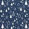 Tissu en coton Popeline petits sapins de Noël – bleu marine/blanc,  thumbnail number 1