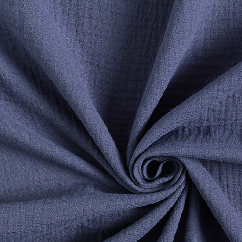 Tissu double gaze de coton – bleu jean,  image number 1