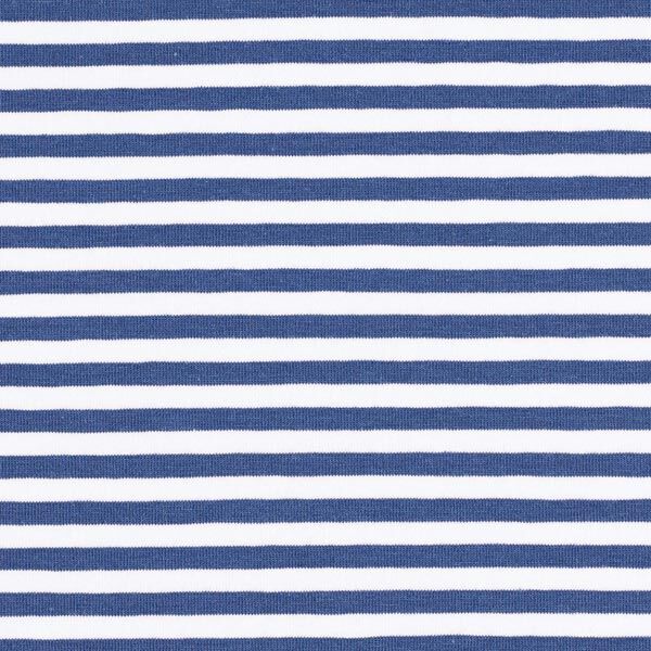 Jersey coton Rayures étroites – bleu jean/blanc,  image number 1