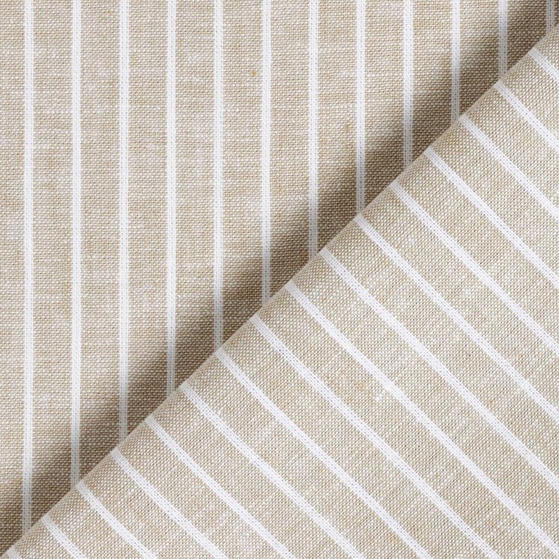 Mélange lin coton Larges rayures – taupe clair/blanc,  image number 4