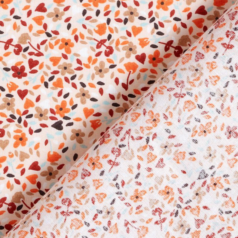 Tissu en coton Cretonne fleurs éparpillées – rosé/orange pêche,  image number 4