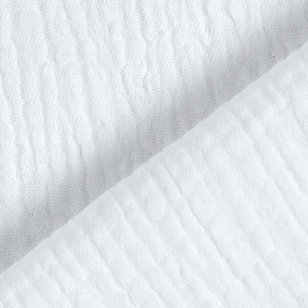 GOTS Tissu triple gaze de coton – blanc,  image number 5