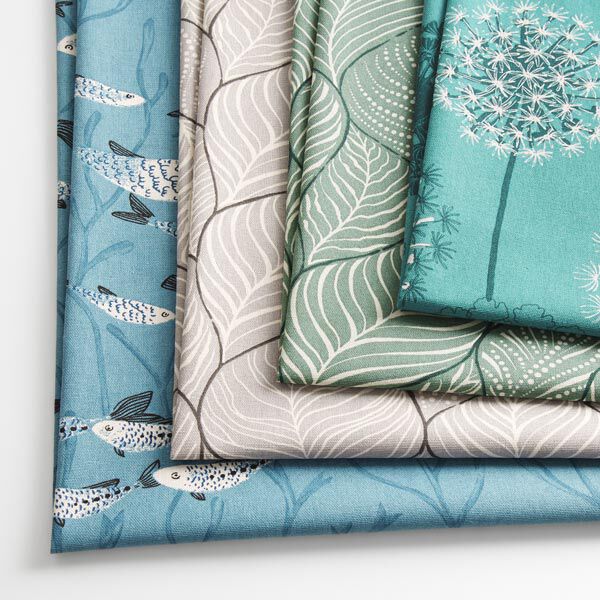 Tissu de décoration semi-panama feuilles simples – roseau, image number 3