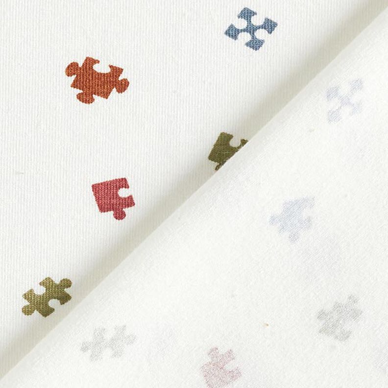 Jersey coton Pièces de puzzle – écru,  image number 4