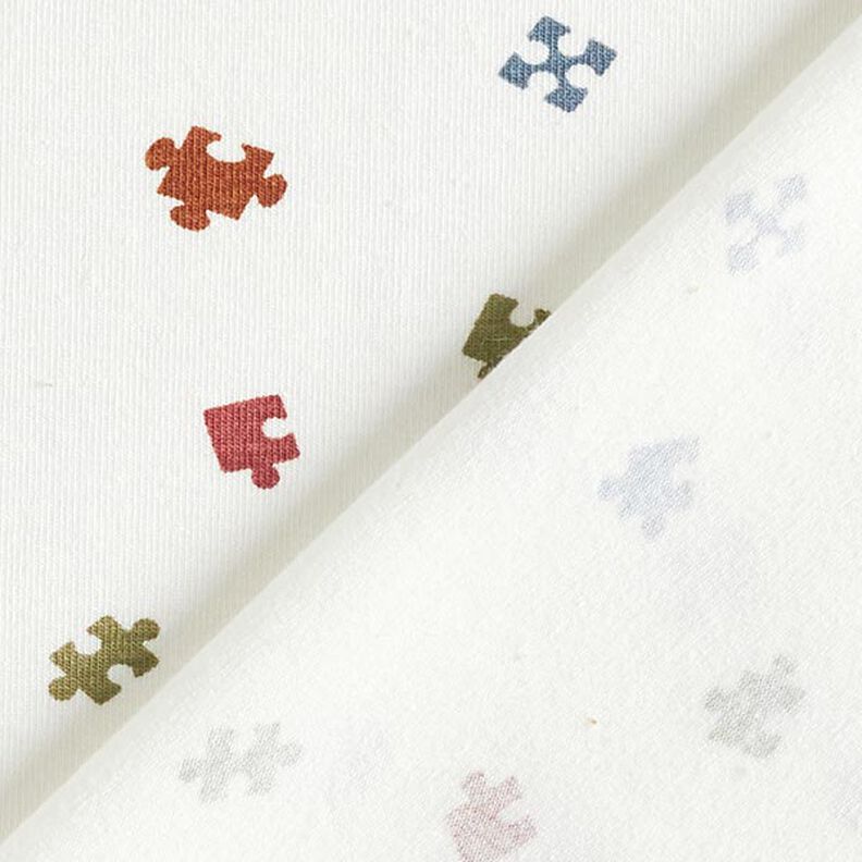 Jersey coton Pièces de puzzle – écru, image number 4