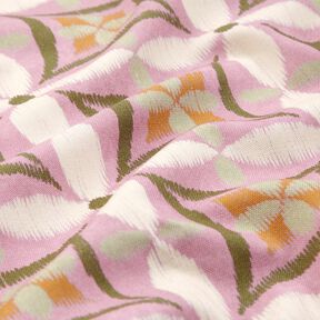Tissu de décoration Canvas aspect grande broderie – violet pastel/beige clair, 