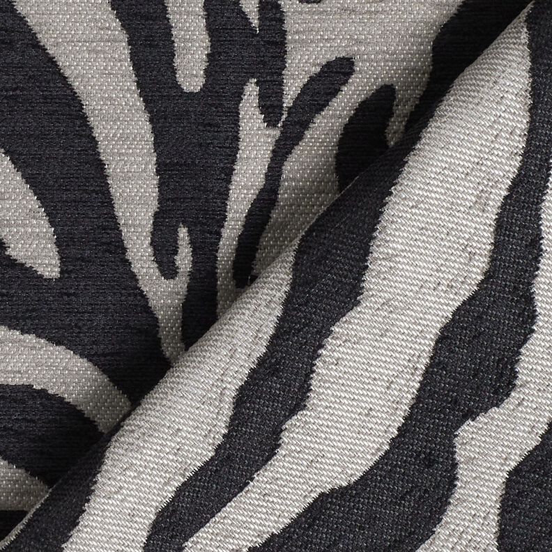 Tissu de revêtement Jacquard Zèbre – noir/gris, image number 4