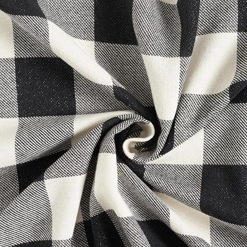 Tissu en coton Carreaux lurex – noir/blanc,  image number 4