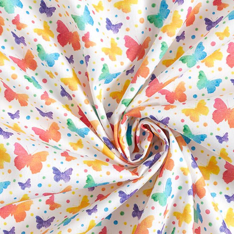 Tissu de décoration Satin de coton Papillons,  image number 3