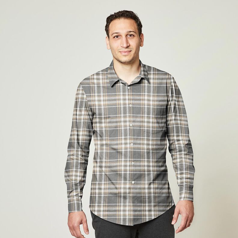 Flanelle coton Carreaux – gris/blanc, image number 6