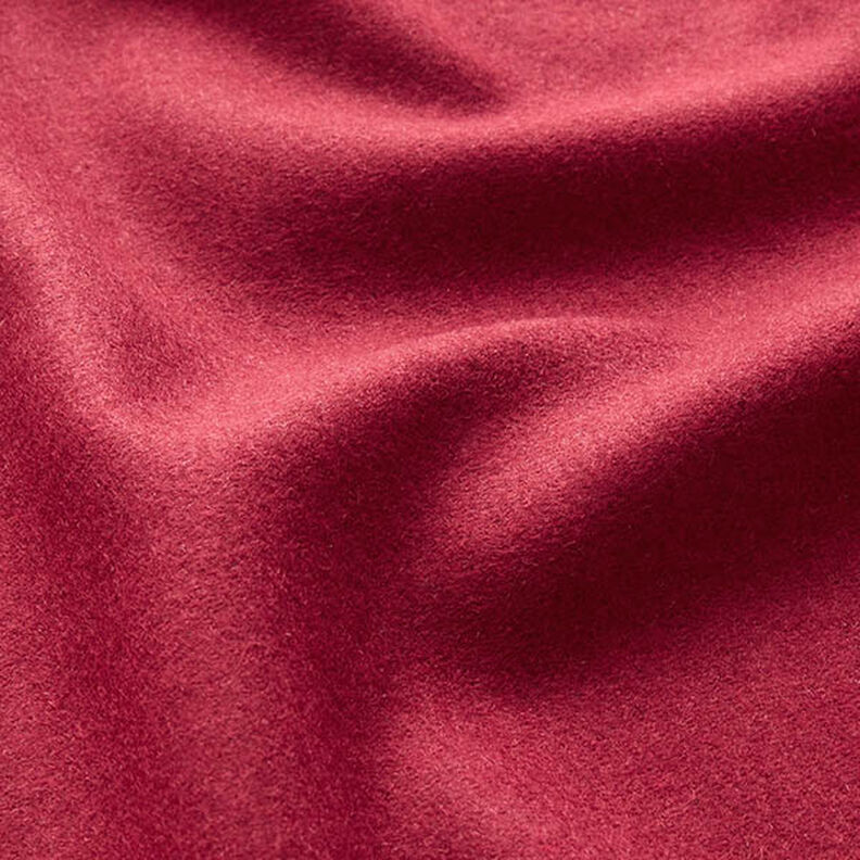Tissu pour manteau en laine mélangée, uni – rouge foncé,  image number 2