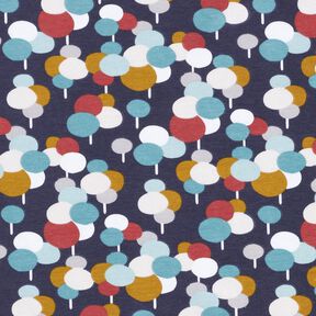 Jersey coton Arbres en petits points – bleu nuit,  Jersey coton Arbres en petits points – bleu nuit,