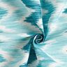 Coton enduit imprimé ikat – turquoise/blanc,  thumbnail number 3