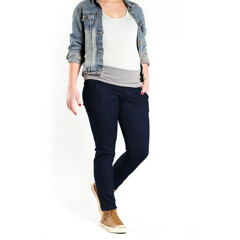 Satin de coton Stretch – bleu nuit,  image number 6