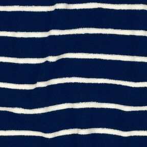 Jersey éponge rayures – bleu nuit/ivoire, 