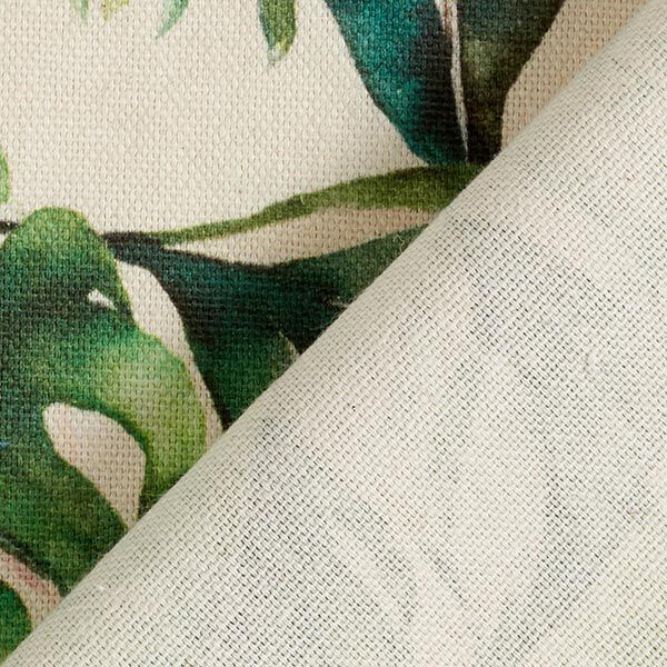 Tissu de décoration Semi-panama feuilles – vert/nature, image number 4