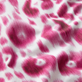 GOTS French Terry Batik motif léopard | TCC x LOOKS by Wolfgang Joop – pourpre/blanc, 
