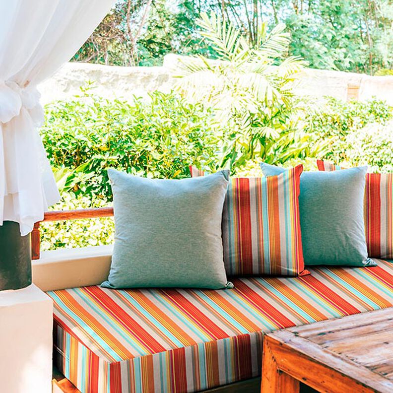 Tissu d’extérieur Canvas Rayures – orange/rouge,  image number 8