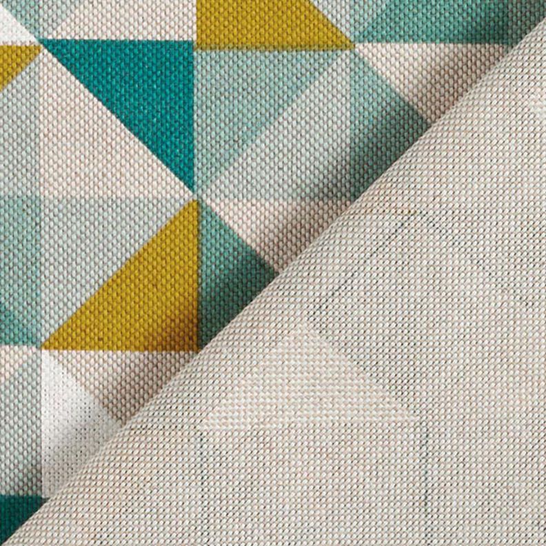 Tissu de décoration Semi-panama motif losange rétro – pétrole/moutarde,  image number 4