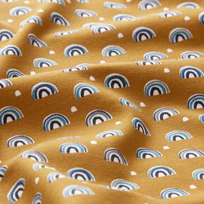 Jersey coton Petits arcs-en-ciel – moutarde, 