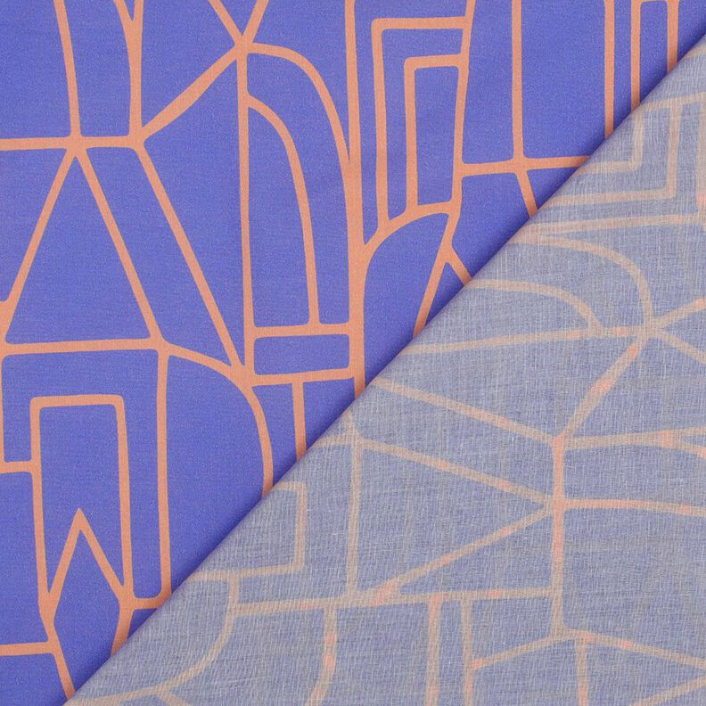 Voile de coton Town | Nerida Hansen – lilas bleu/orange pêche,  image number 4